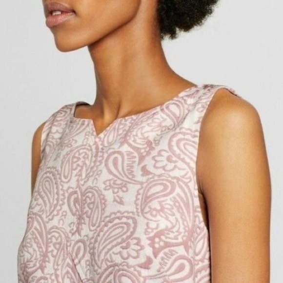 VICTORIA BECKHAM for Target Blush Paisley Floral Jacquard Shift Dress Si… - Picture 2 of 13